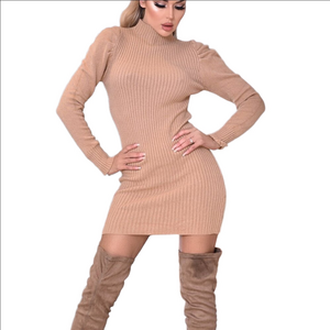STUNNING IMPORTED RIBBED SWEATER DRESS for FALL